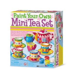 [ใช้ 2 โค้ดลดเพิ่ม] 4M  Paint Your Own - Mini Tea Set ชุดของเล่น อุปกรณ์ระบายสี ปูนปั้นระบายสี ชุดน้ำชา สามารถระบายสีได้ตามจินตนาการ