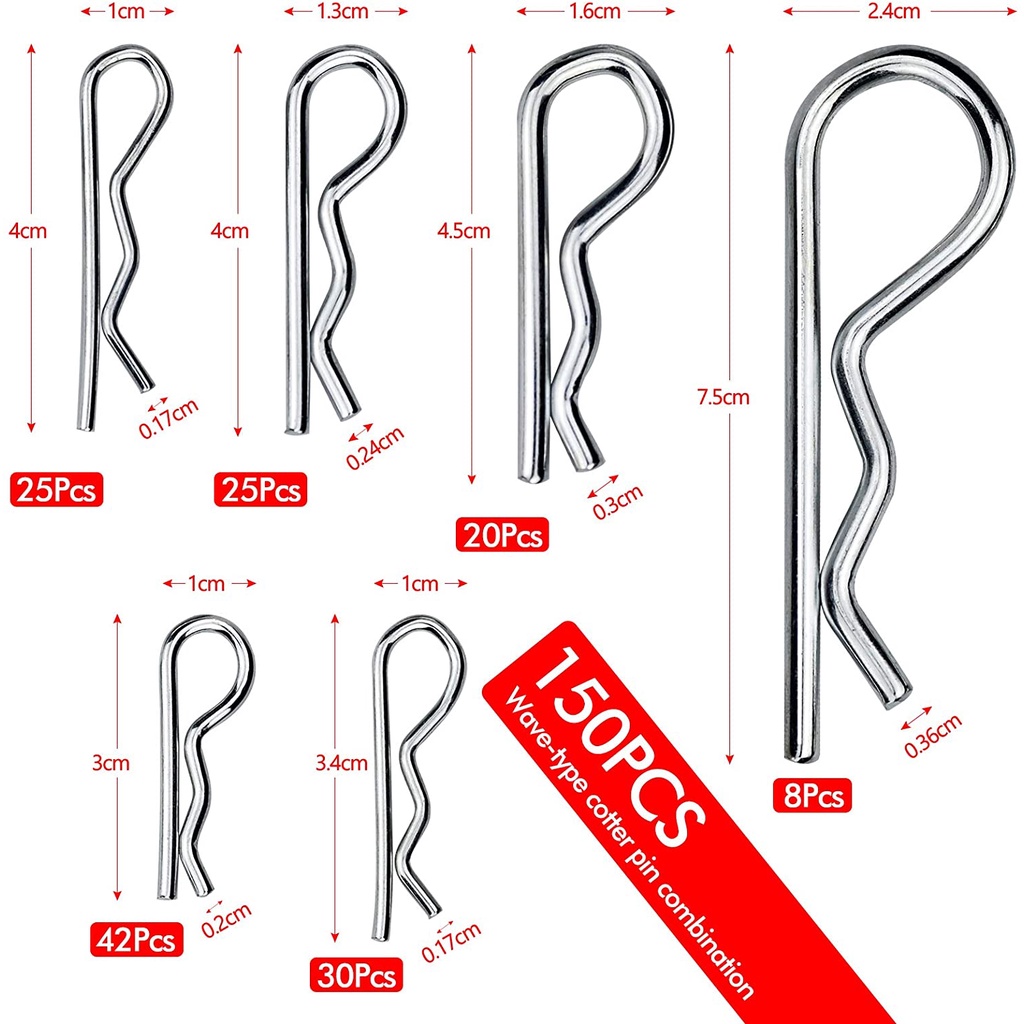 ปิ้นตัวอาร์ ปิ้นอาร์ ปริ้นอาร์ ปิ้นตัว R สล็กล็อคเพลา (Steel Snap Pin ...