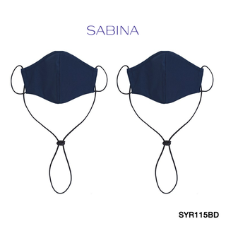 Sabina หน้ากากอนามัย ( Set 2 ชิ้น ) TRIPLE MASK รหัส SYR115BD สีน้ำเงิน มีสายคล้องคอ