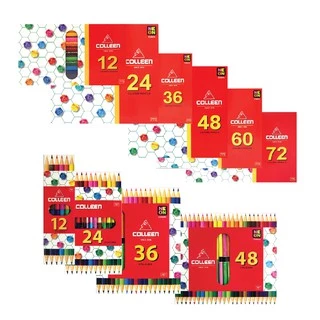 สีไม้ colleen ดินสอสีไม้ คอลลีน สีธรรมดา/นีออน 12/24/36/48/60/72 สี #775 (หัวเดียว) , #787 (สองหัว)