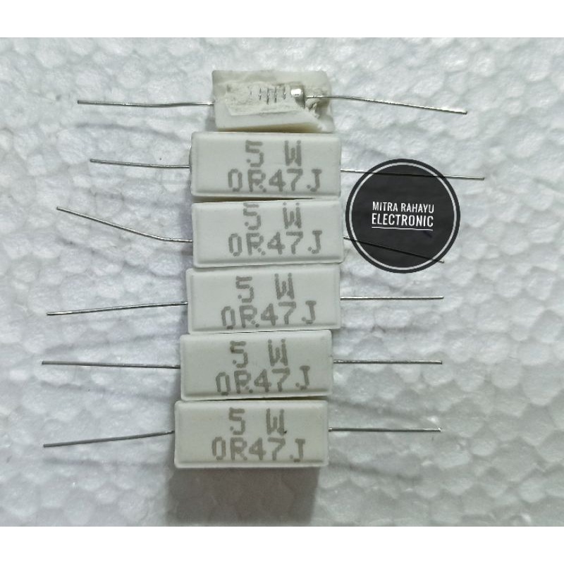 5 วัตต์ 0.47 โอห์ม Lime Resistor 047 Ohm 5 วัตต์ 0r47 5 วัตต์ 047ohm 5 วัตต์