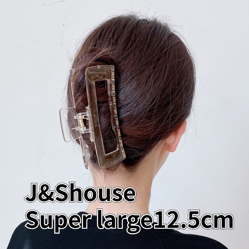 เคเอฟ441เกาหลีขนาดใหญ่สุด12.5เซนติเมตรโปร่งใสและลูกอมสีชุดสี่เหลี่ยมผืนผ้าผมกรงเล็บคลิปอุปกรณ์ผมสําหรับผมจํานวนมาก