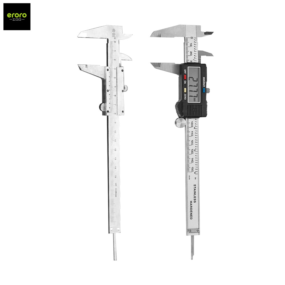ERORO เวอร์เนียร์ ดิจิตอล ตัวเครื่องโลหะ เวอร์เนียแบบขีดสเกล Vernier caliper