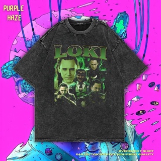 เสื้อยืด ขนาดใหญ่ สีม่วง | หินล้างทําความสะอาด | เสื้อเชิ้ต Loki | มาร์เวล | อเวนเจอร์ส | เสื้อยืด ขนาดใหญ่ | สไตล์วินเท