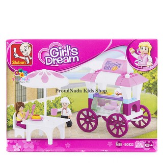 ProudNada Toys ของเล่นชุดตัวต่อเลโก้รถร้านค้า Sluban Girls Dream 78 PCS B0522