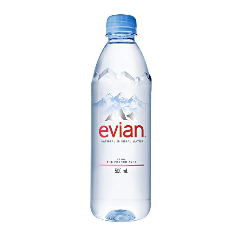 น้ำแร่ธรรมชาติ 500 มล. เอเวียง 500 ml of natural mineral water, Evian