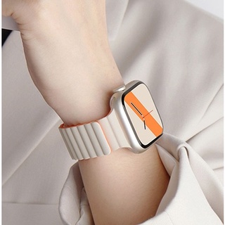 Magnetic loop For Watch Strap Soft Silicone watch strap Series 8 7 se 6 5 4 3 2 1 Watch size 41mm 45mm 49mm 38mm 40mm 42mm 44mm Watchband Belt