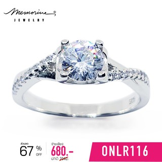 Memorine Jewelry แหวนเงินแท้ 925 ฝังเพชรสวิส (CZ) : ONLR116