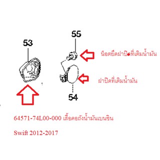 ฝาปิดที่เติมน้ำมัน และอุปกรณ์ที่เกี่ยวข้องSuzuki Swift 2012-2017 แท้เบิกศูนย์