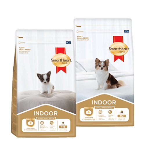 SmartHeart Gold INDOOR (สมาร์ทฮาร์ท โกลด์ อินดอร์) สำหรับสุนัขพันธุ์เล็กที่เลี้ยงในบ้าน 1 กก. 1 ถุง
