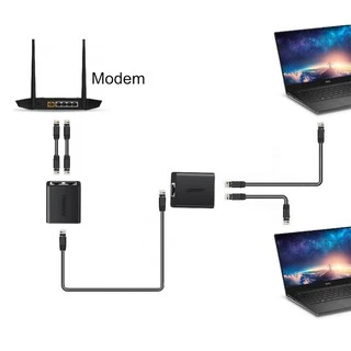 UGREEN รุ่น 50923 Splitter Connector Output: 2 x RJ45 เพิ่มช่องต่อ Black