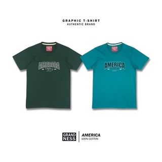 Grandness เสื้อยืดลายกราฟิก รุ่น GN199-200 ( สีเขียวทะเล/สีเขียวใบไม้ )