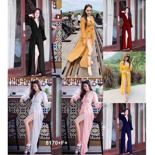 8170 Jumpsuit จั๊มสูท แต่งคลุมคล้ายเดรส *สอบถามก่อนสั่งซื้อ*