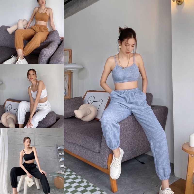 cloves.ltd mika warm set - ชุดเซ็ตเสื้อกางเกงวอมขายาวผ้ายืด