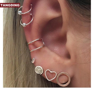 【COD Tangding】7pcs/set Stylish Women Alloy Punk Hoop Cuff Ear Clip Earring Jewelry