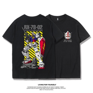 [COD]Gundam เสื้อยืด mobile suit joint rx78-2 อะนิเมะอุปกรณ์ต่อพ่วงครึ่งแขนเกาหลีรุ่นหลวมผ้าฝ้ายแบรนด์แขนสั้นผู้ชายS-5XL