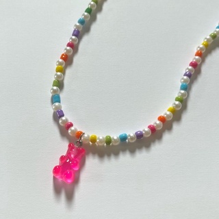 สร้อยลูกปัด จี้หมี 💗🧸Beads Necklace