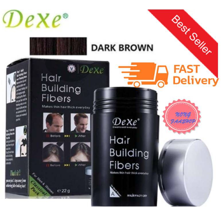 ผงไฟเบอร์เพิ่มผมหนา Dexe Hair Building Fiber ปิดผมบาง หัวล้าน ผมบาง(Black 22 g)