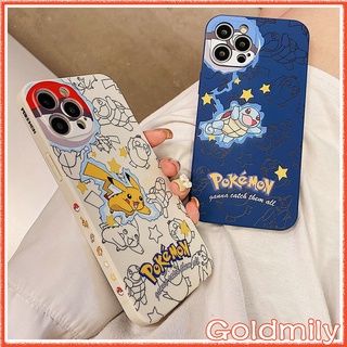 🔥 Pikachu &amp; Squirtle เคสไอโฟน11 เคสลายแถบข้างการ์ตูนขอบเหลี่ยมสำหรับ Apple iPhone 13 12 เคสไอโฟน6พลัส เคสi13 Xr เคสไอโฟน13 X เคสไอโฟน8+ 7 เคสไอโฟน7พลัส SE2 2020 เคสไอโฟนxr XS 13 Pro Max 6 เคสไอโฟน13pro 10 6s i11 เคสไอโฟน12 Mini 11 เคส7+ Case
