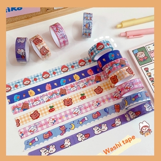 Yoyo Washi เทป DIY ลายการ์ตูนหมีน่ารักสําหรับตกแต่งโน้ตบุ้ค