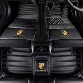 สําหรับ PORSCHE Cayman Macan Taycan Panamera พรมปูพื้นรถ การออกแบบตรง พรมปูพื้นรถยนต์ พรมปูพื้น แบบพอดี พรมหนัง กันน้ํา