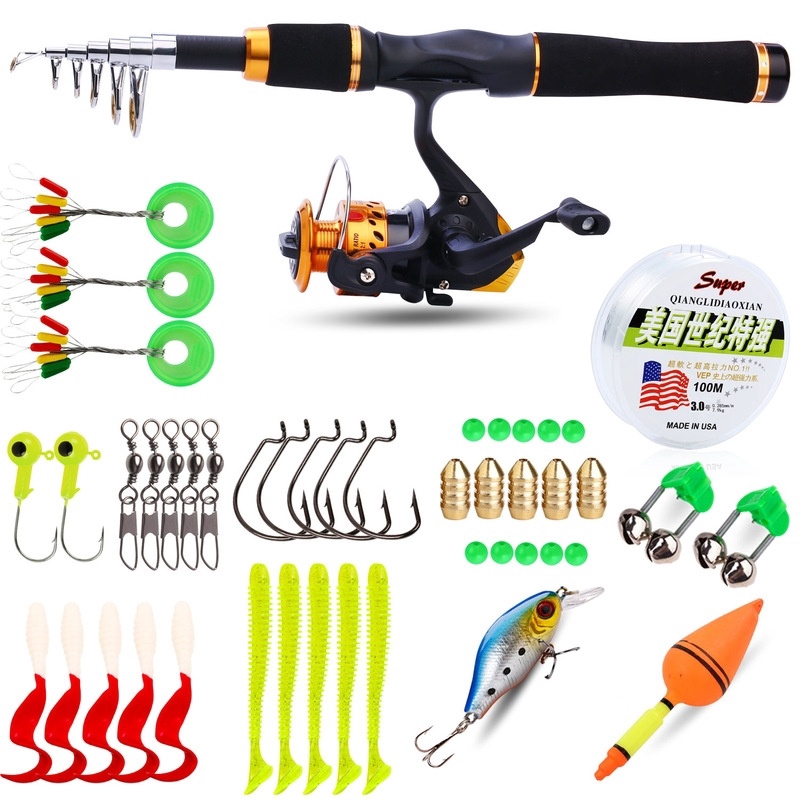 fishing rod and tackle box set