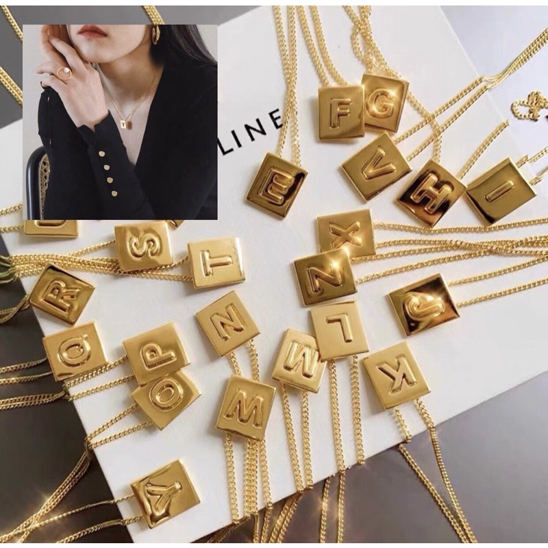 สร้อยตัวอักษร made in korea งานชุบทองคำขาว สร้อยจี้อักษร ถูกที่สุด พร้อมส่ง!!