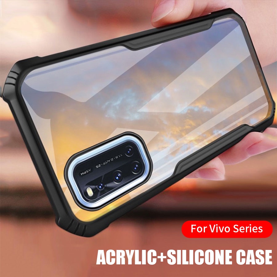 เคสโทรศัพท์มือถือ ซิลิโคนไฮบริด ใส บางมาก กันกระแทก สําหรับ VIVO X50 Y91 Y91i Y93 Y95 Y20 Y20i Y20s Y30 Y30i Y50 Y51 Y72 V21 V21e S1 Pro
