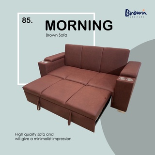 โซฟา โซฟาเบด🍀โซฟาปรับนอน สินค้าคุณภาพพรีเมี่ยม [รุ่น Morning] Brownfurniture