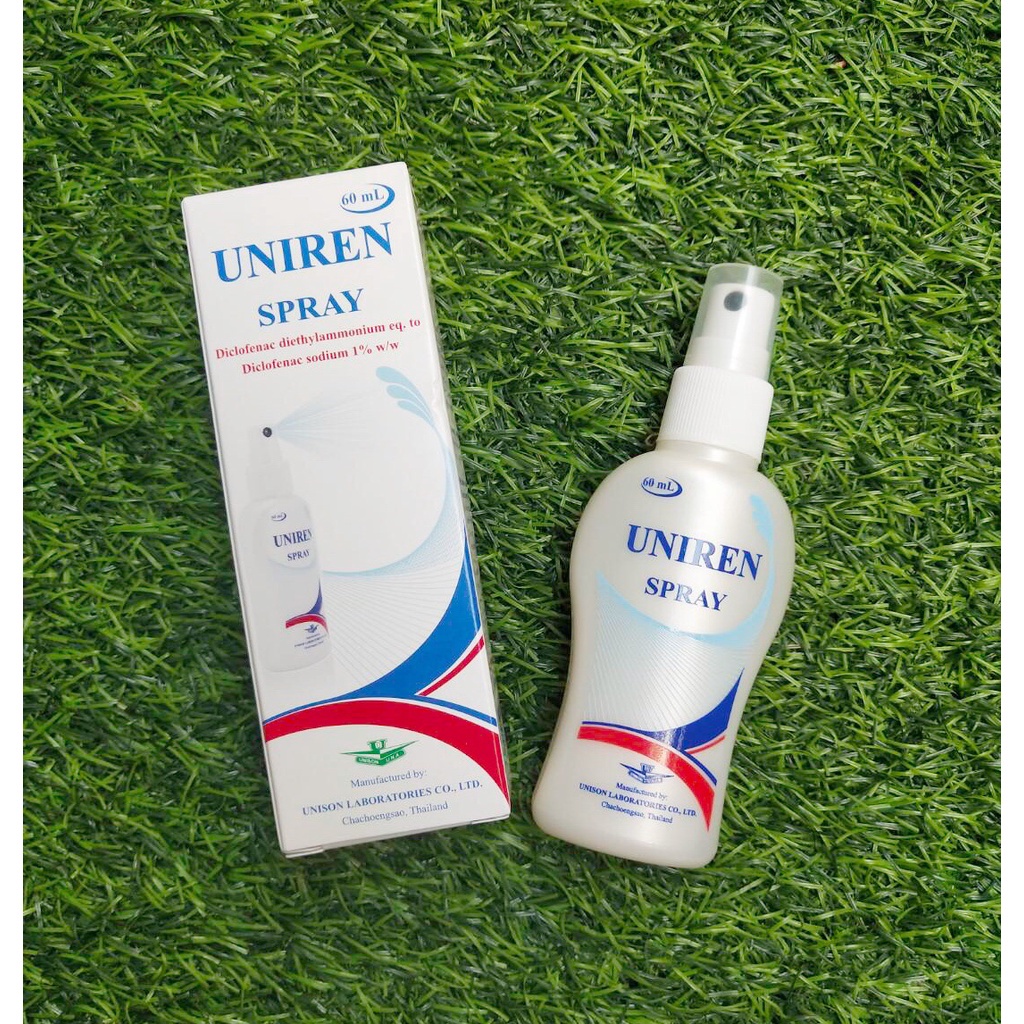 Uniren Spray 60 Ml ยูนิเรน สเปรย์ แก้ปวดอักเสบเอ็น ข้อต่อ กล้ามเนื้อ