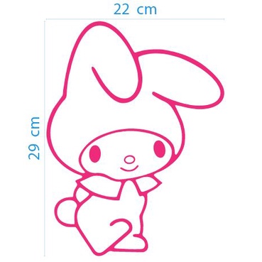 สติกเกอร์ ตัด ไดคัท My Melody มาย เมโลดี้ สติ๊กเกอ์ ติด แต่ง รถ วัสดุเป็น PVC กันน้ำ