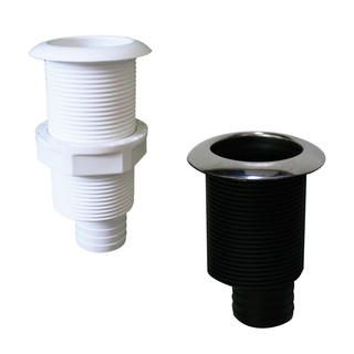 ตาไก่พลาสติก Thru-Hulls Threaded with Hose Barb, White [Nuova Rade]
