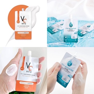 VC Vit C Whitening Cream แท้💯 วีซี วิตซี ไวท์เทนนิ่ง , HYA Booster ครีม ( แบบซอง)