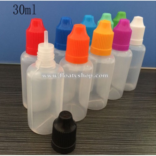 30ml ขวดหยด สีขาวขุ่น สำหรับใส่ของเหลว น้ำยา น้ำมัน ฝาดับเบิ้ลล็อคกันเด็กเปิดเล่น