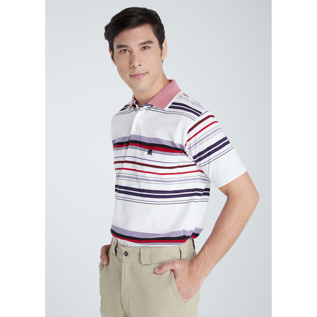 เสื้อโปโลแขนสั้นผู้ชาย Maximo Dente คอปก ลายริ้ว คลาสสิค สไตล์ยุโรป สำหรับผู้ใหญ่ รุ่น CV-74/31 – โปรปัง