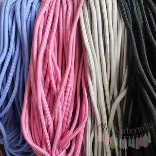 (#114)[5,10หลา] เชือกกลม polyester ขนาด 5mm. เนื้อนุ่ม มีไส้ แบ่งขาย 5,10หลา