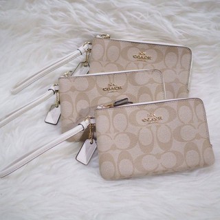 COACH  F16109 DOUBLE ZIP WALLET IN SIGNATURE COATED CANVAS