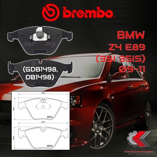 ผ้าเบรคหน้า BREMBO BMW Z4 E89 (35i 35is)  ปี 09-11 (P06081B)