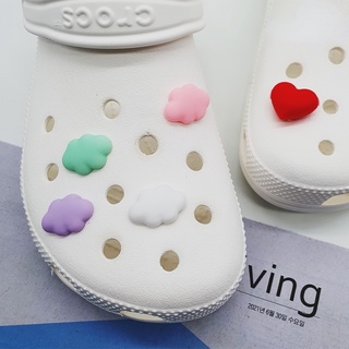 CROCS [Charming Deco] จี้รูปเมฆน่ารัก สีขาว สีเขียว สีชมพู สีม่วง สําหรับตกแต่งรองเท้าผ้าใบ Diy