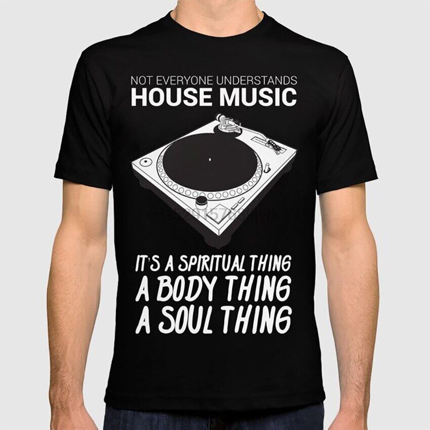 เสื้อยืด House Music vector 2022 คุณภาพสูงยี่ห้อ Casual O-คอแฟชั่นพิมพ์ 100% ฤดูร้อนใหม่ s รอบ
