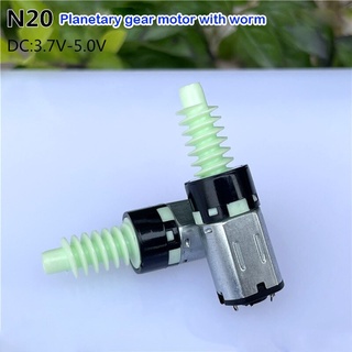 N20 Planetary Gear Motor DC 3.7V-5V 110RPM Worm Output Shaft Reduction Motor Plastic Gear 12mm DIY Car Mobile Phone Brac