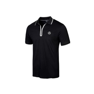Mercedes-Benz เสื้อโปโลสุภาพบุรุษ สีดำ ทรง modern fit วัสดุทำจากฝ้ายคุณภาพ (combed cotton) 100%
