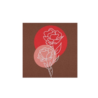 [MT06-00000032] พรมเช็ดเท้า พรมดักฝุ่น ลาย Rose of love ขนาด 60x60 ซม (Valentine Collection)