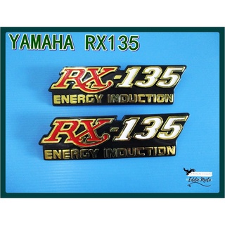 YAMAHA RX135 FUEL TANK EMBLEM (LH&amp;RH) "GOLD"  // ข้อความ RX-135 ข้างถังน้ำมันซ้าย-ขวา สีทอง (สูง 5 ซม.) (ยาว 15 ซม.)