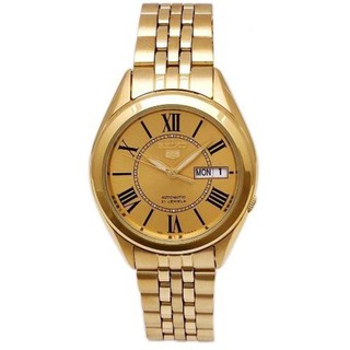 Seiko 5 Sports Automatic นาฬิกาข้ิอมือผู้ชาย Gold สายสแตนเลส รุ่นSNKL38K1