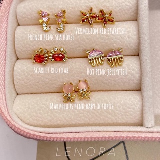 LENORA Pretty girls series no.23 ต่างหูไปทะเล ต่างหูรูปสัตว์ทะเล ต่างหูสายฝอ