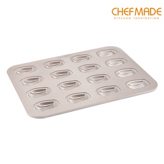 Chefmade Madeleine พิมส์ทำเค้ก, 16-cavity non-stick เล็กรูปไข่ Madeline Pan, FDA อนามัย wk9743