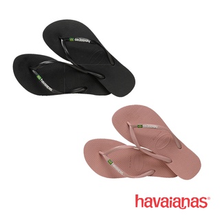 HAVAIANAS SLIM BRASIL LOGO รองเท้าแตะ ผู้หญิง ลิขสิทธิ์แท้ ฮาวายานัส รุ่น 4140713