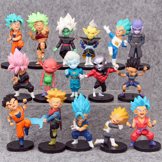 ฟิกเกอร์ Dragon Ball Super Goku Vegeta Broly Buu Saiyan Goku ของเล่นสําหรับเด็ก 16 ชิ้น