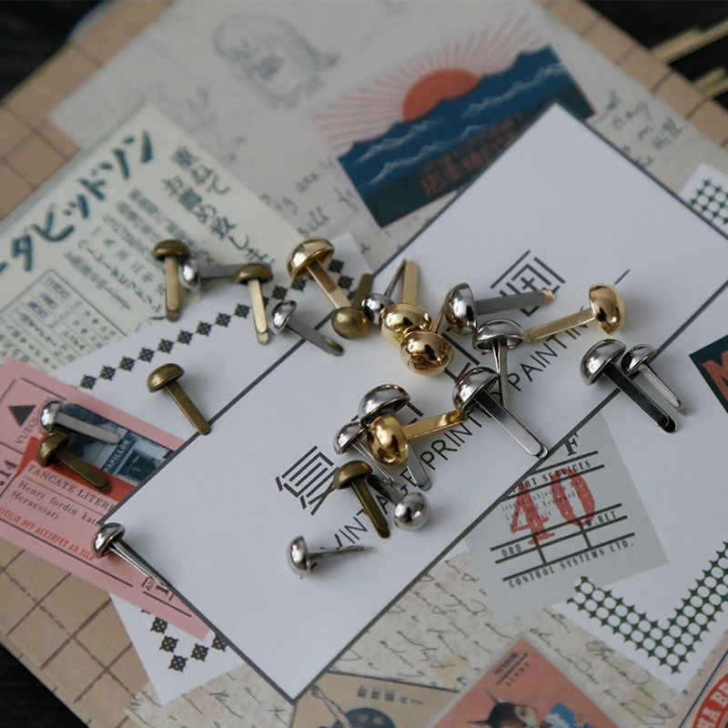 Brad/ vintage handcraft brad/planner/bujo/journal/junk notenal/ retro handcraft Brad 双钉脚钉